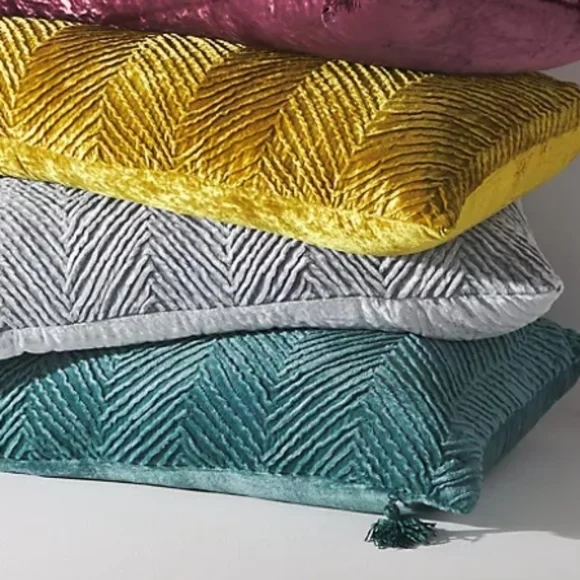 Anthropologie Velvet Nobel Pillow - teal